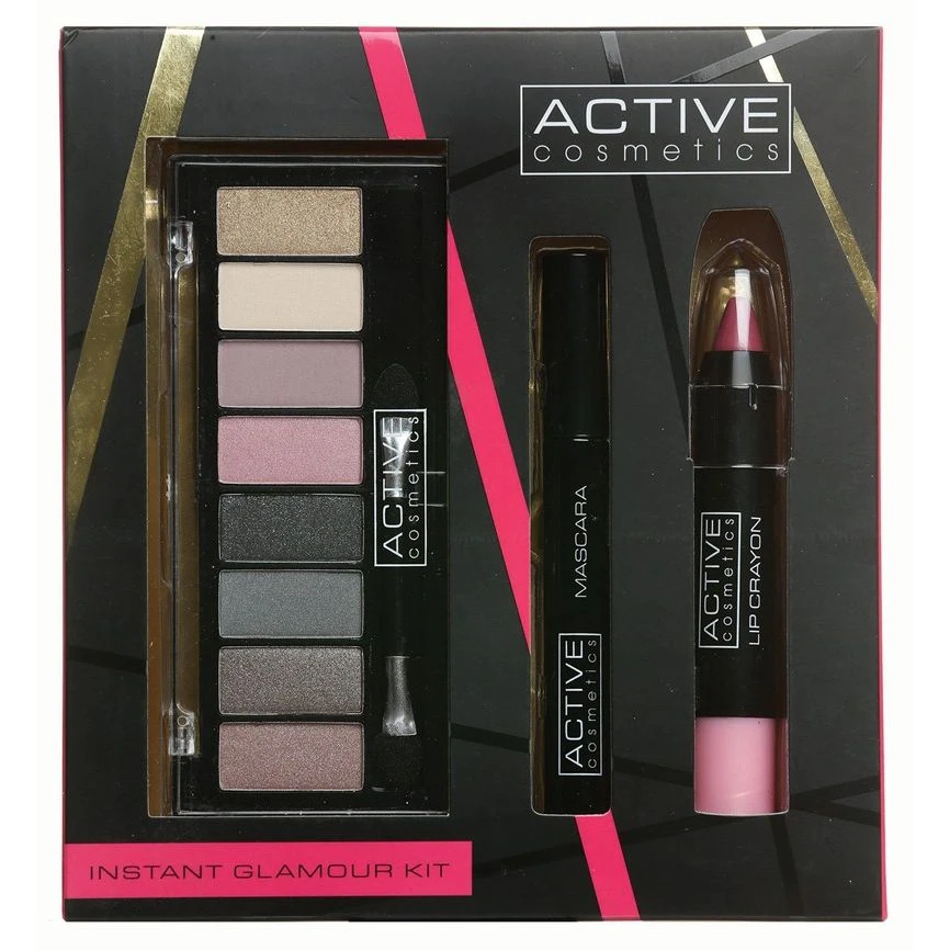 Active Cosmetics Instant Glamour Kit Confezione Regalo 6.5ml Mascara + 8 X 1.5g Ombretti + 3.3g Matita Labbra + Applicatore 1 Active Cosmetics Instant Glamour Kit Confezione Regalo 6.5ml Mascara + 8 X 1.5g Ombretti + 3.3g Matita Labbra + Applicatore