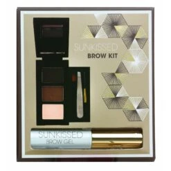 SUNkissed Brow Kit Confezione Regalo 2 X Polvere Compatta Per Sopracciglia + Highlighter + Gel Per Sopracciglia + Pinzetta