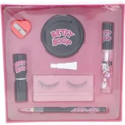 Betty Boop Betty Boop Confezione Regalo Ciglia Finte + Colla + Eye Liner + Temperamatite + Piccolo Specchio + Rossetto + Lucidalabbra