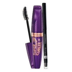 Rimmel - Mascara Super Curler 24h Black + Exaggerate Matita Occhi Black