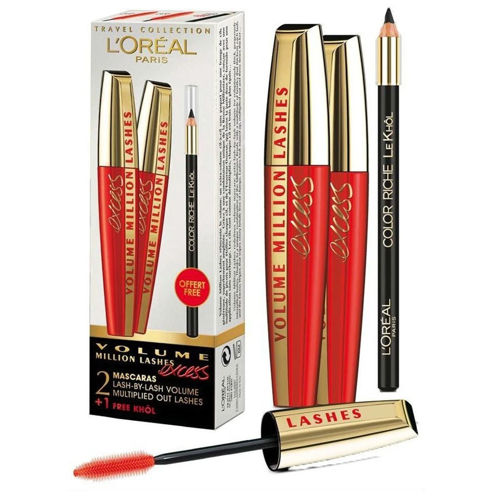 L'Oreal - Volume Million Lashes Excess Confezione Regalo 2 X Mascara - Nero 1 L'Oreal - Volume Million Lashes Excess Confezione Regalo 2 X Mascara - Nero