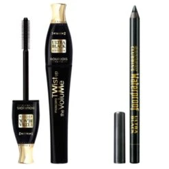 BOURJOIS TWIST UP THE VOLUME MASCARA ULTRA BLACK 52 + CONTOUR CLUBBING WATERPROOF Matte Finish Matita Occhi 54 Ultra Black